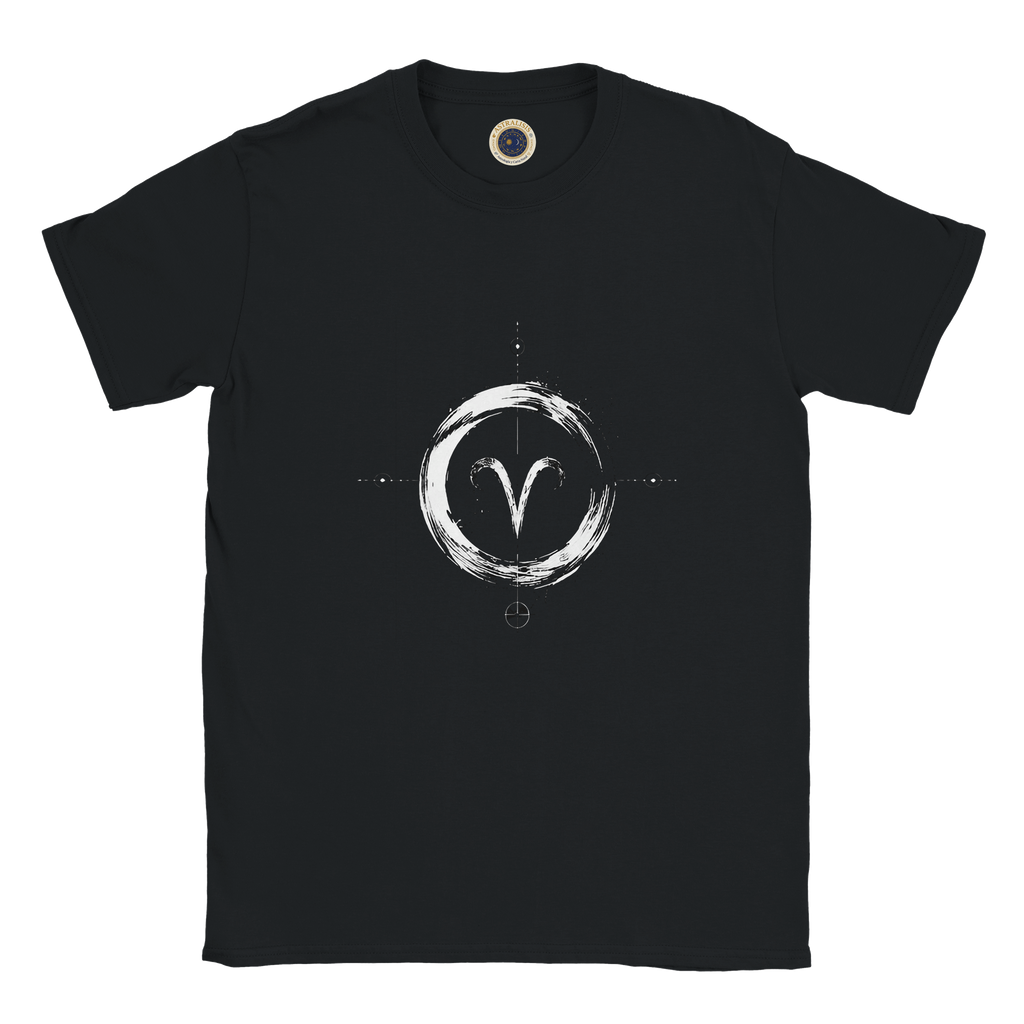 Remera negra Aries estilo urbano contemporáneo