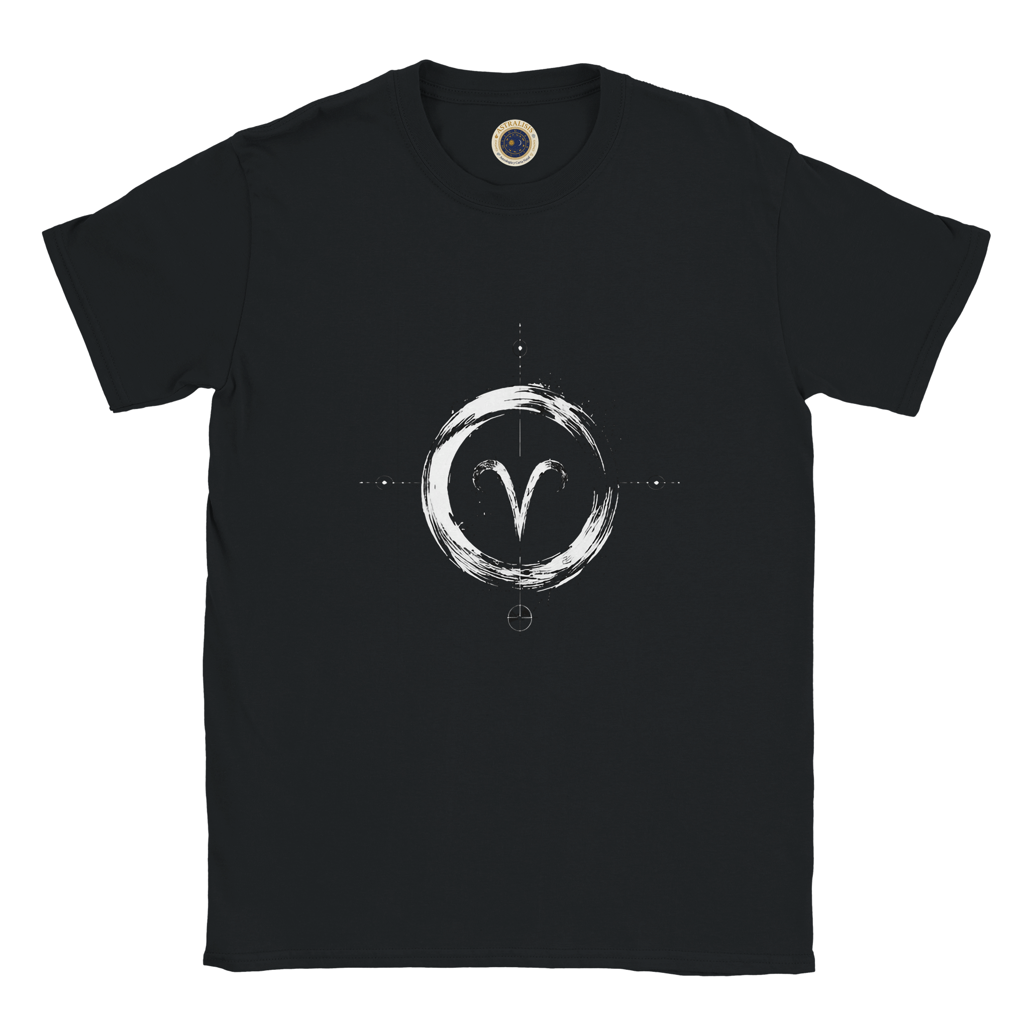 Remera negra Aries estilo urbano contemporáneo