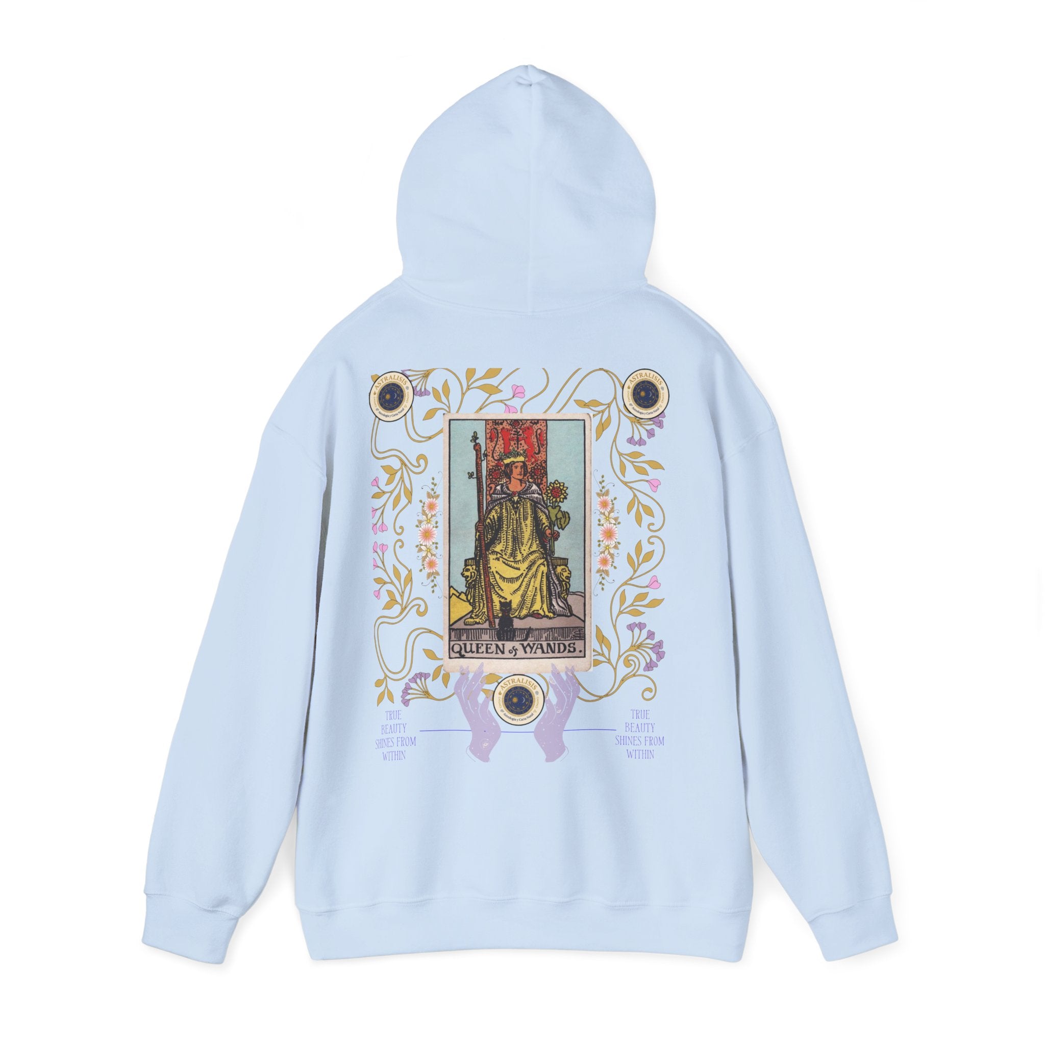 Sudadera con Capucha Reina de Bastos – Estilo Vintage | Astrálisis
