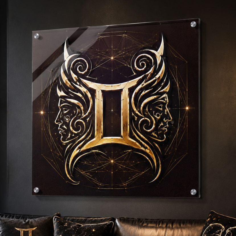 Decoración mural Acrílico Fine Art Dualidad Geminiana de la colección exclusiva Astrálisis.