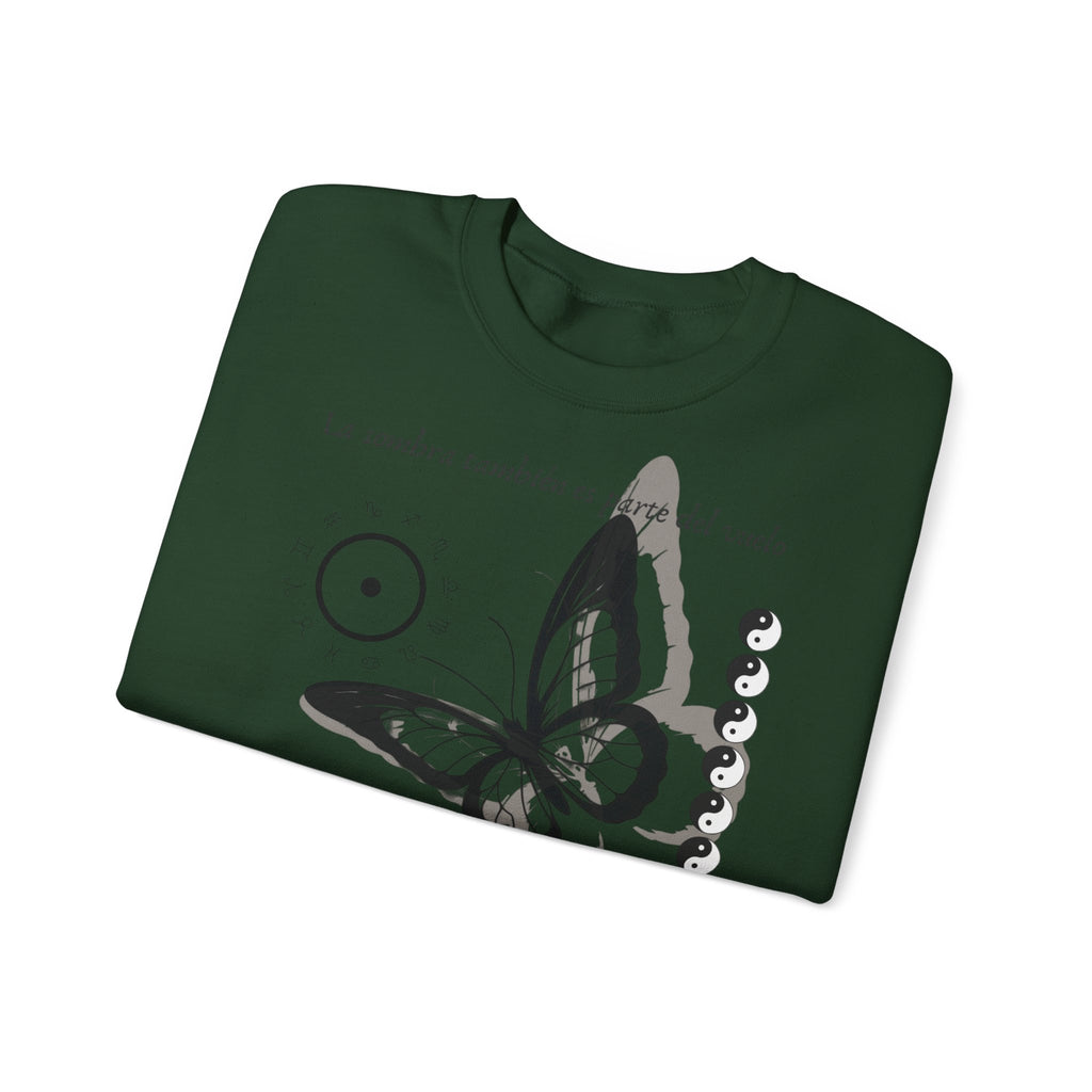 Sudadera de cuello redondo Butterfly Moon — 'La sombra también es parte del mundo'