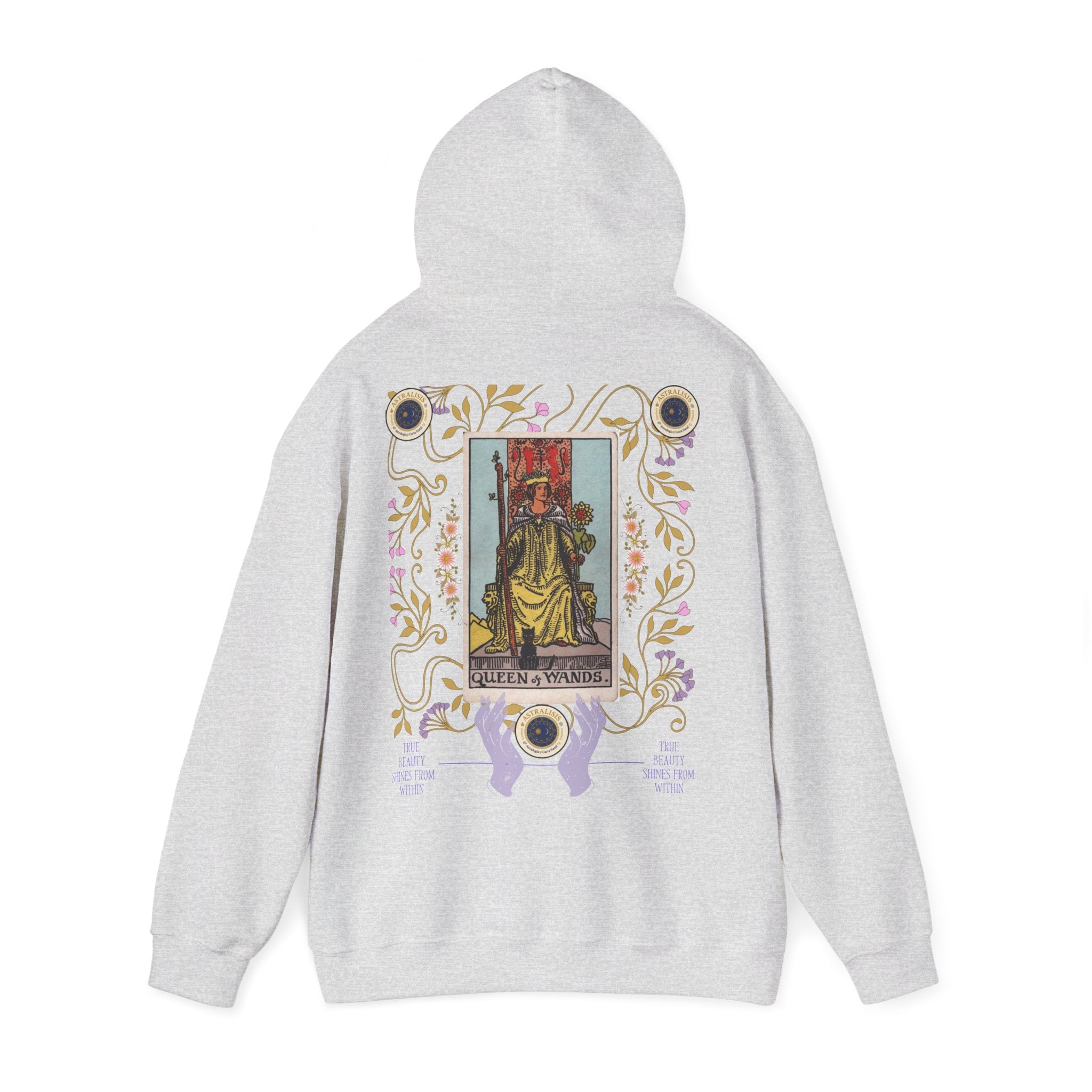 Sudadera con Capucha Reina de Bastos – Estilo Vintage | Astrálisis