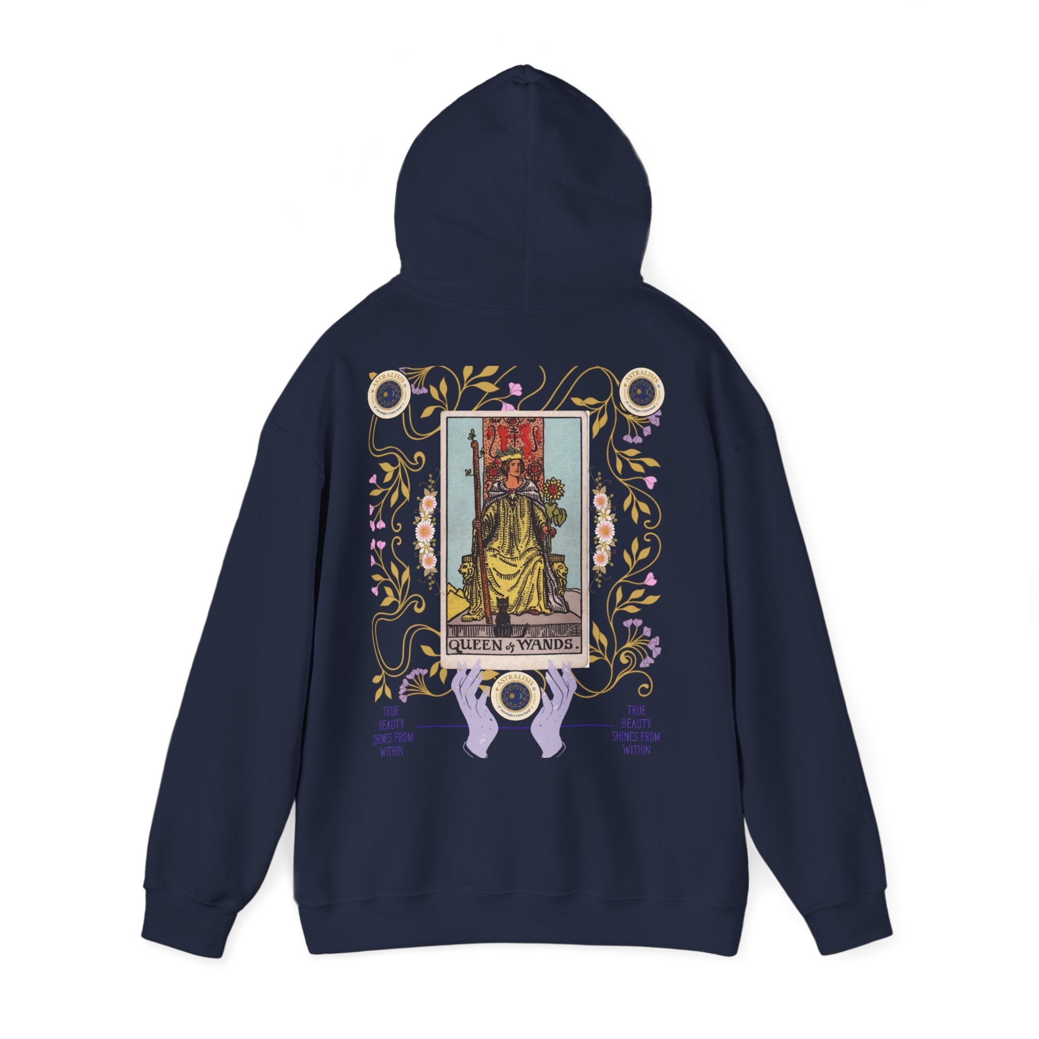 Sudadera con Capucha Reina de Bastos – Estilo Vintage | Astrálisis