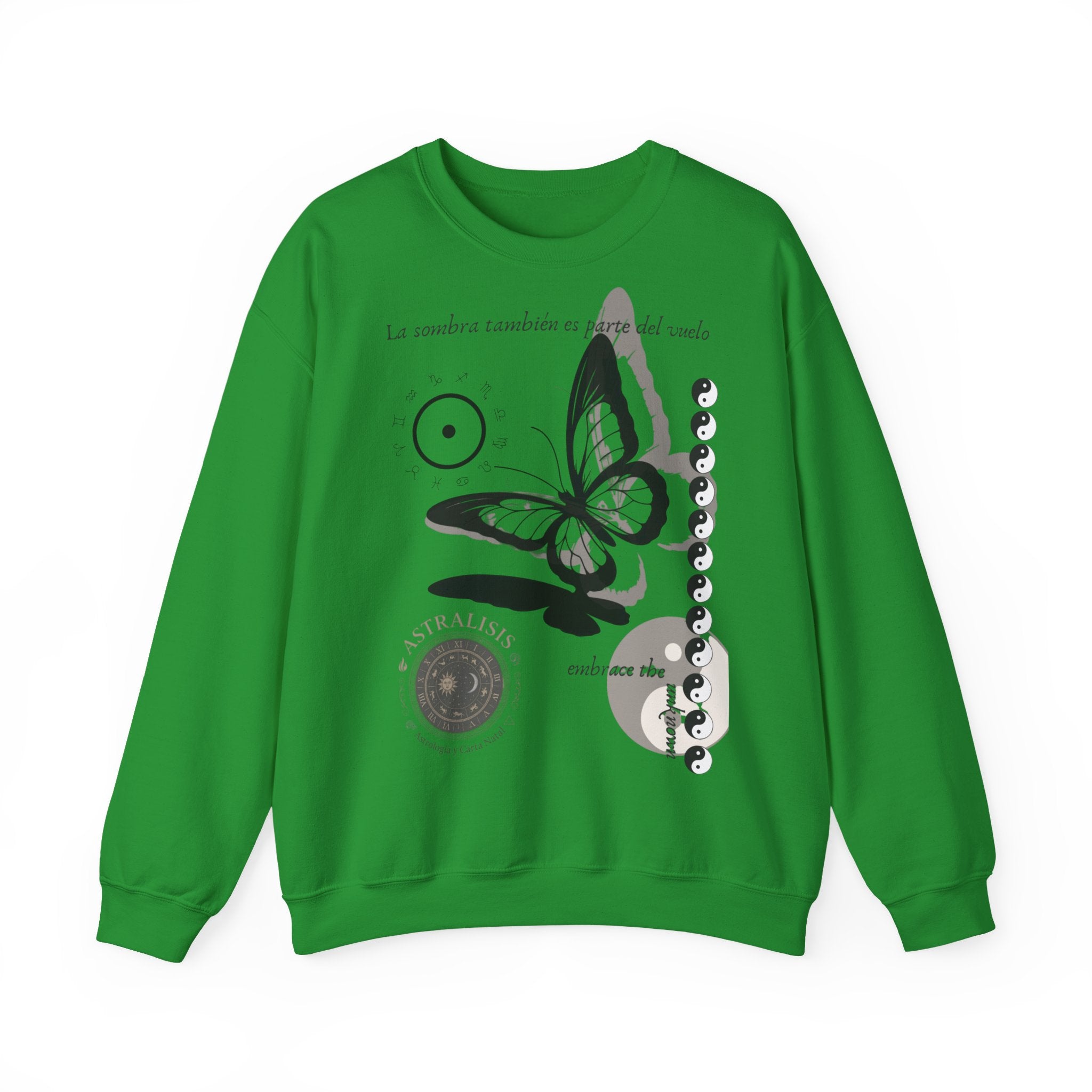 Sudadera de cuello redondo Butterfly Moon — 'La sombra también es parte del mundo'