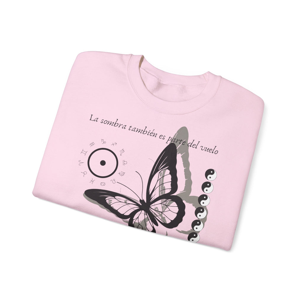 Sudadera de cuello redondo Butterfly Moon — 'La sombra también es parte del mundo'