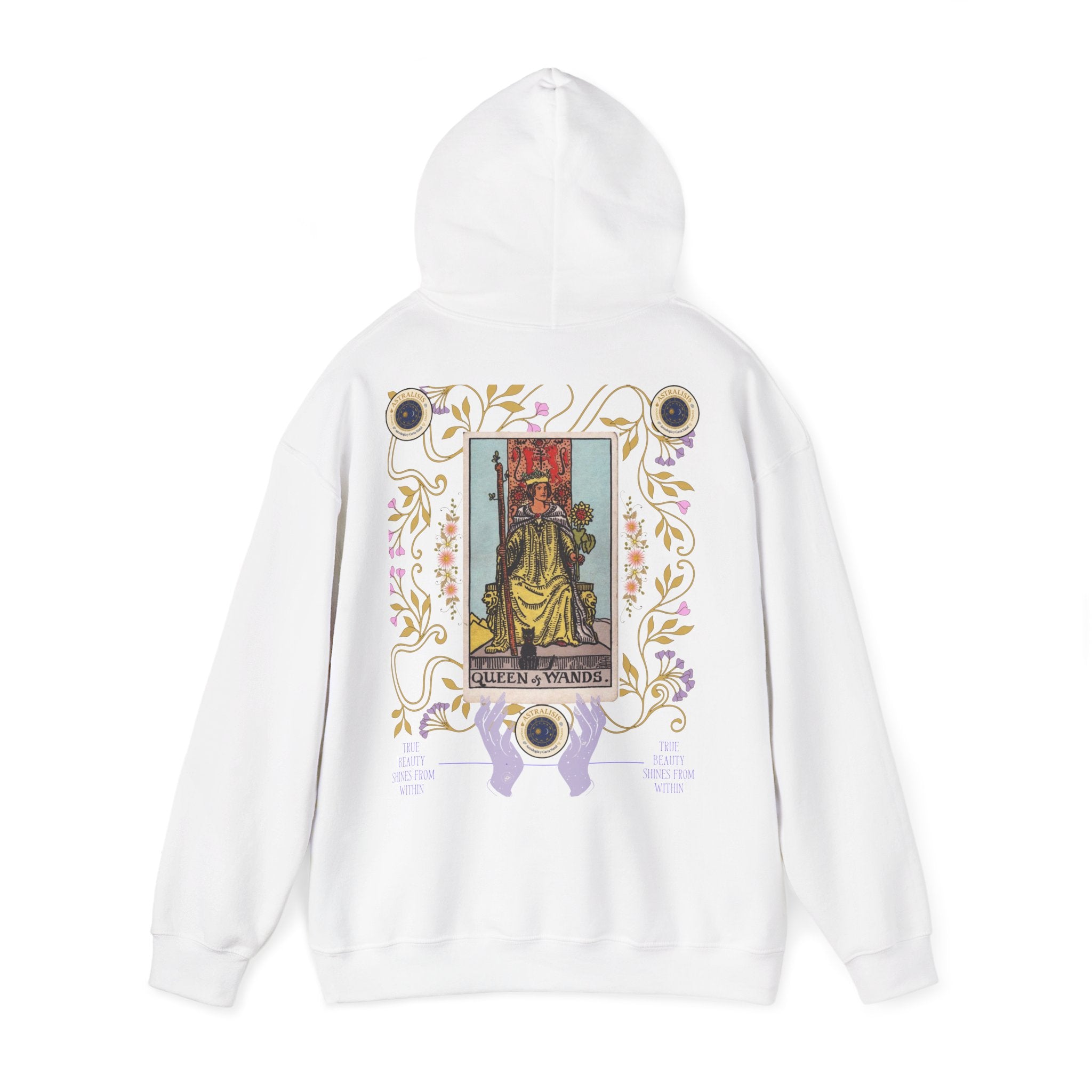 Sudadera con Capucha Reina de Bastos – Estilo Vintage | Astrálisis