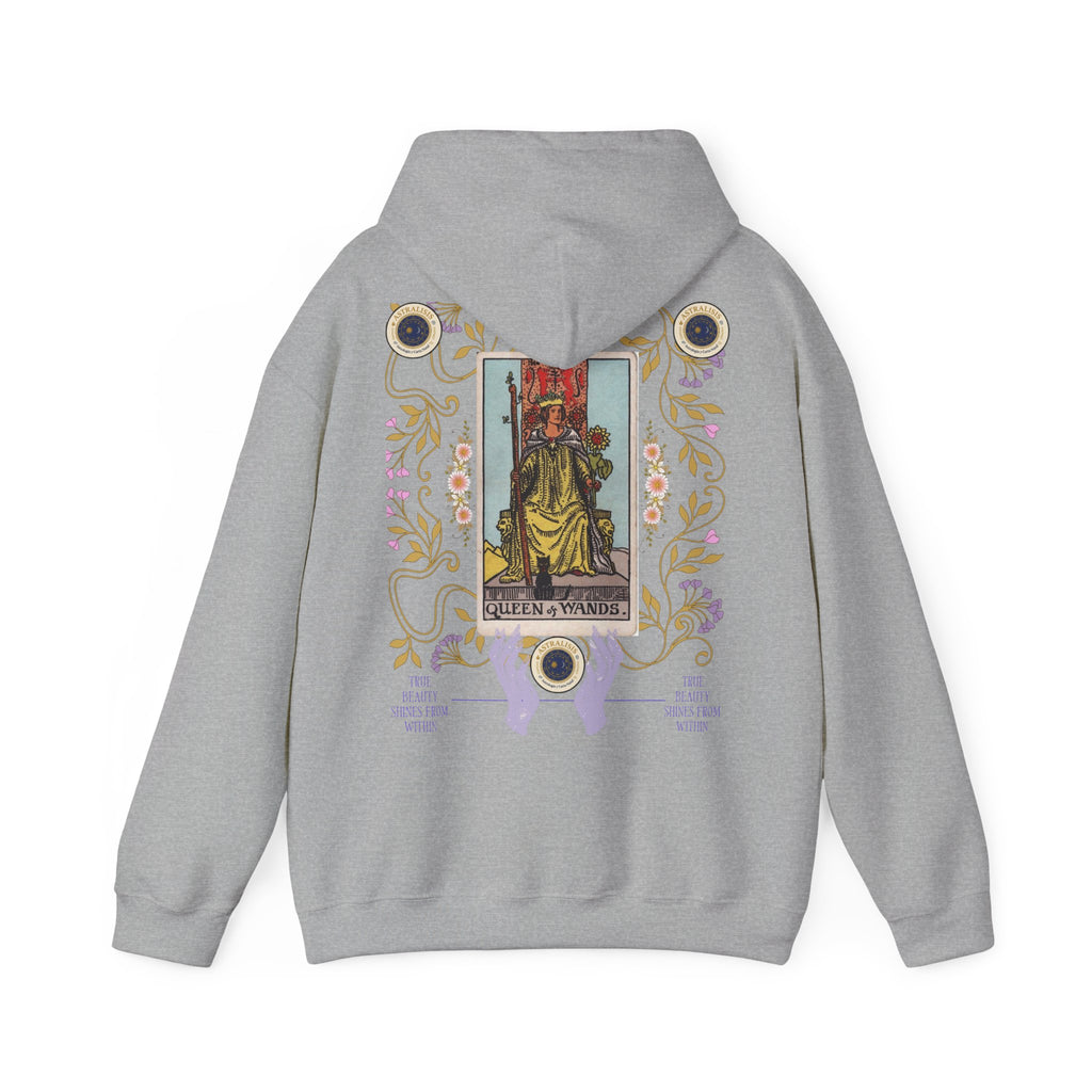 Sudadera con Capucha Reina de Bastos – Estilo Vintage | Astrálisis