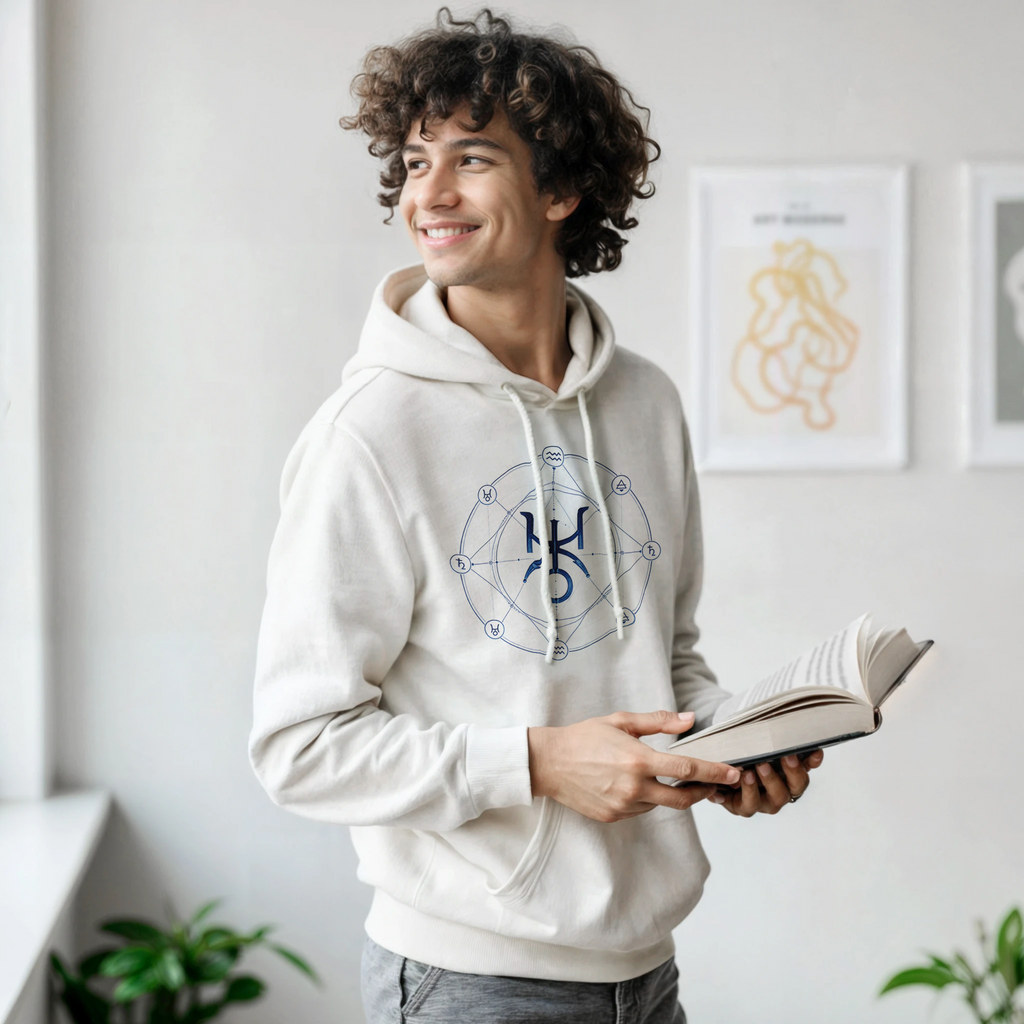 Hoodie contemporáneo inspirado en Urano y energía futurista de Acuario