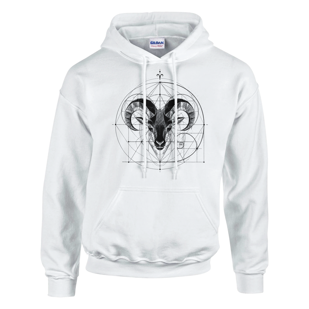 Sudadera blanca Aries estilo urbano minimalista
