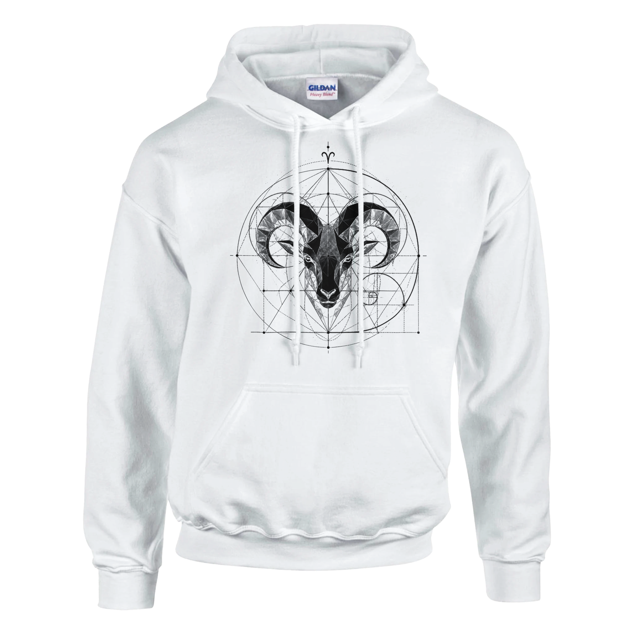 Sudadera blanca Aries estilo urbano minimalista