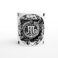 Taza cerámica Virgo BW diseño Astrálisis blanco y negro