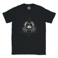 camiseta negra cancer geometria sagrada detalle del diseño