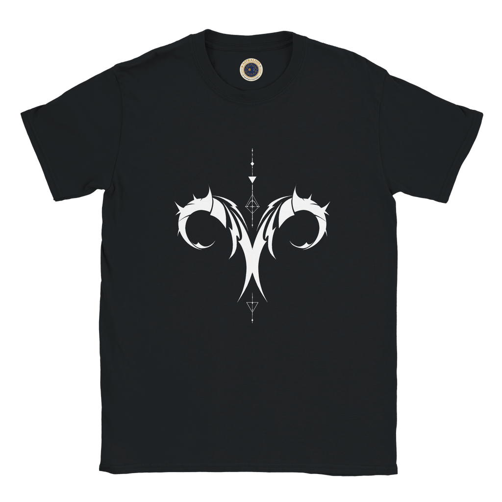 Remera negra Aries estilo urbano minimalista