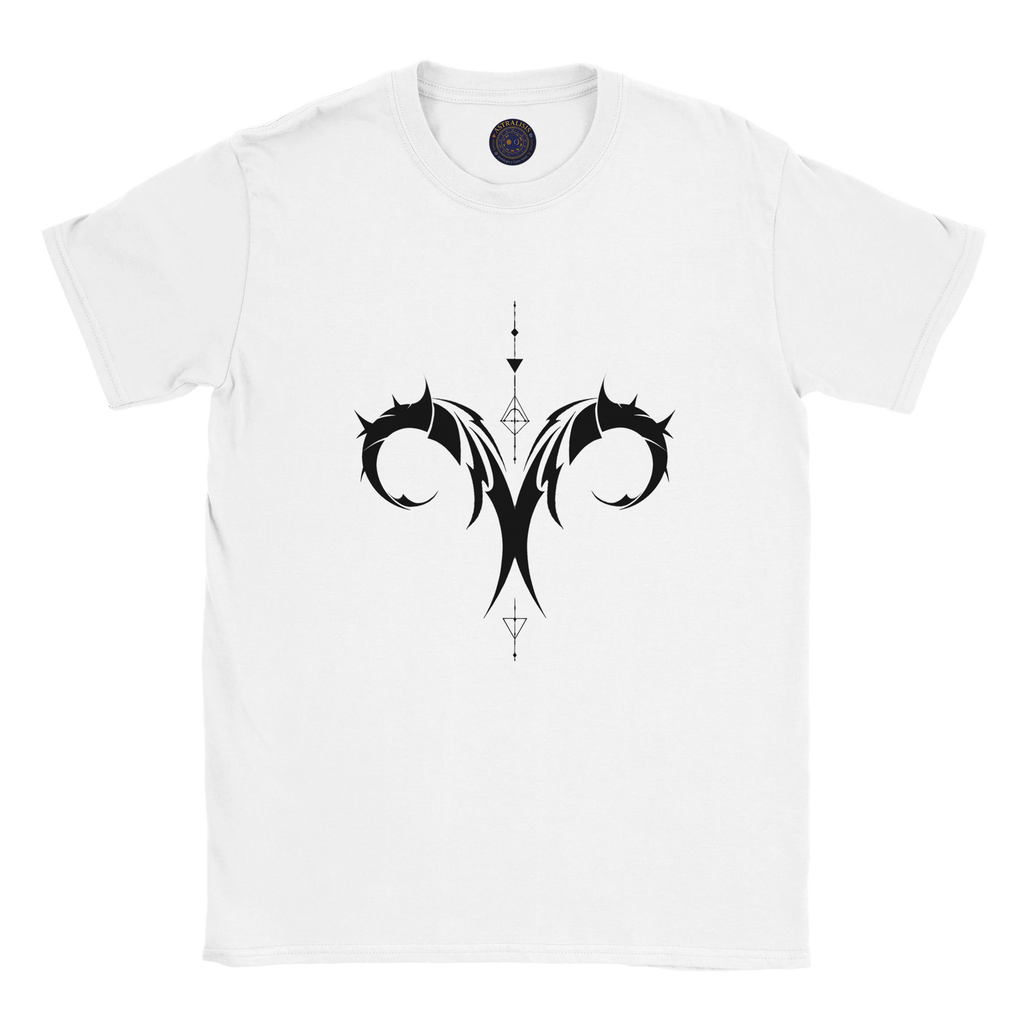 Remera blanca Aries estilo urbano minimalista