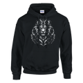 Hoodie Leo negro con diseño fuerte de león astrología