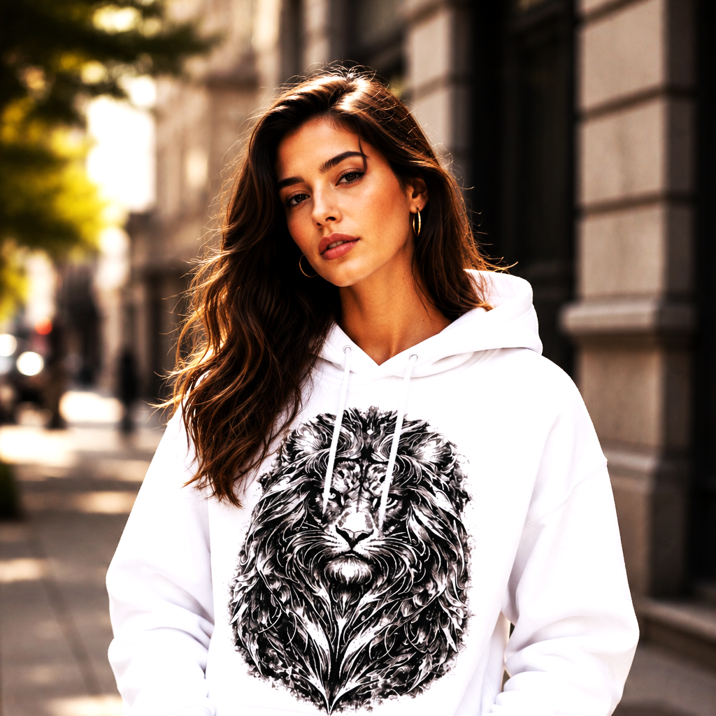 Leo Solar — Hoodie León Blanco | Fuerza, Presencia y Energía | Astrálisis