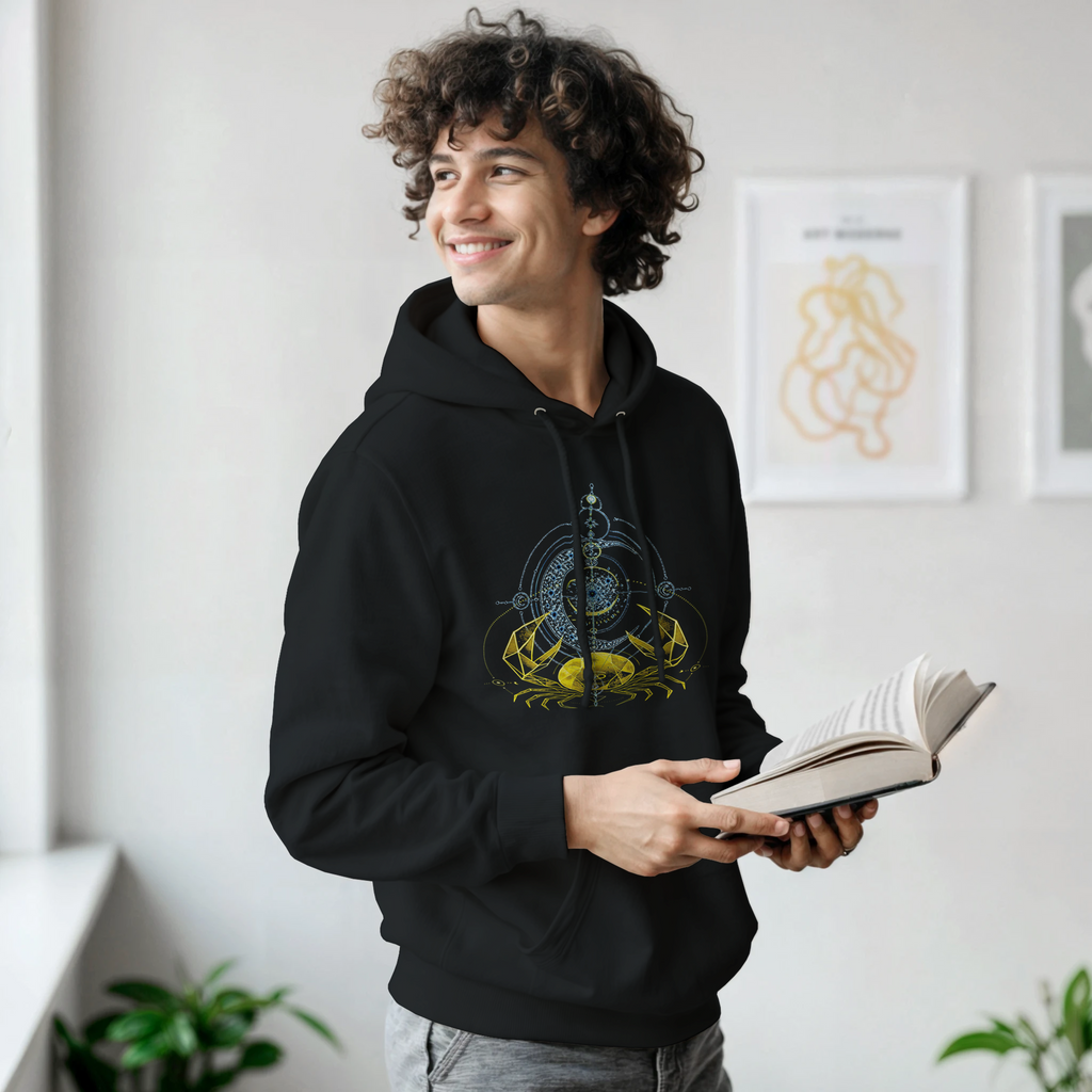 hoodie cancer dorado estilo nocturno simbolico