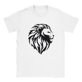 Diseño león tribal sobre camiseta blanca signo Leo