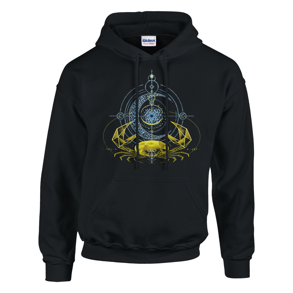 sudadera negra cancer dorado detalle del diseño lunar