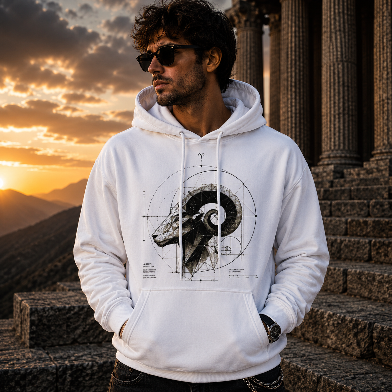 Hoodie premium Aries con diseño contemporáneo exclusivo