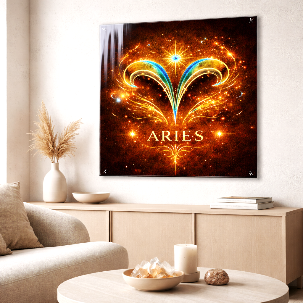 cuadro acrilico aries decoracion moderna brillo cristal