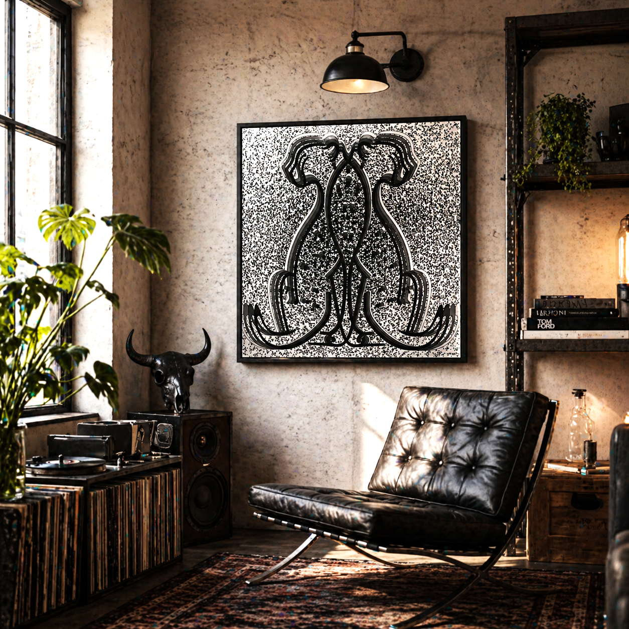 Poster Géminis con figuras enfrentadas en blanco y negro simbolizando dualidad y reflejo interior