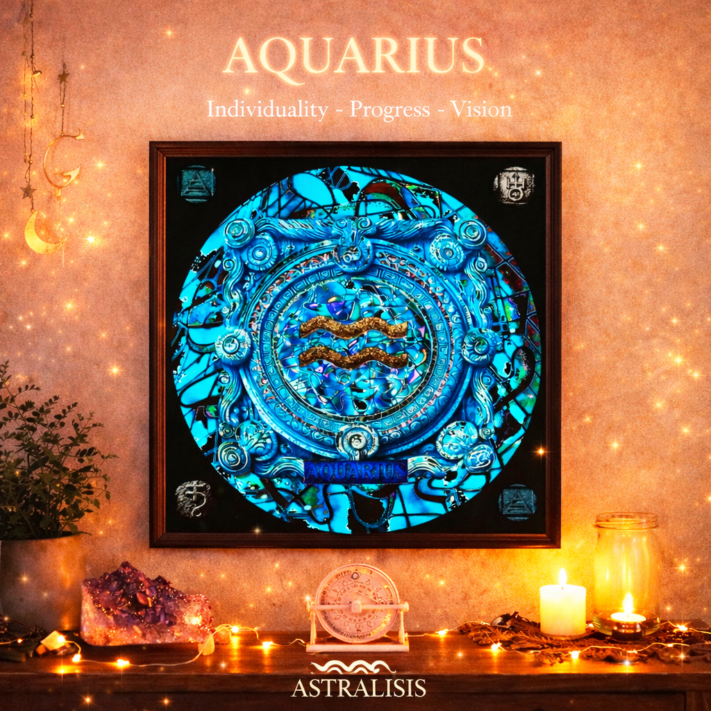 Arte acrílico Acuario astrología contemporánea