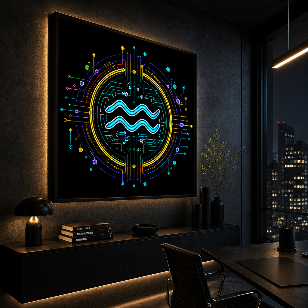 Poster decorativo Acuario tecno en oficina contemporánea de diseño moderno