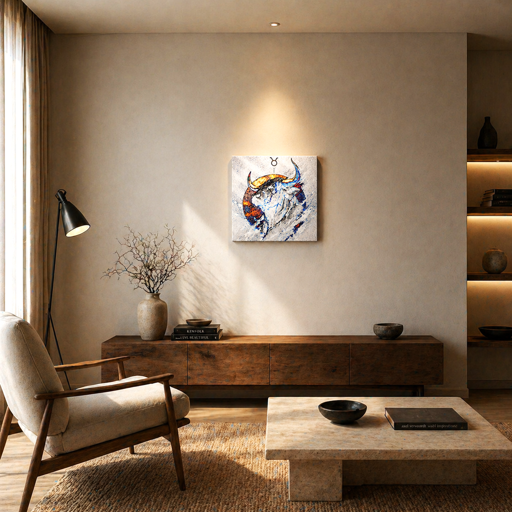 arte tauro mural decorativo estilo moderno astrologia