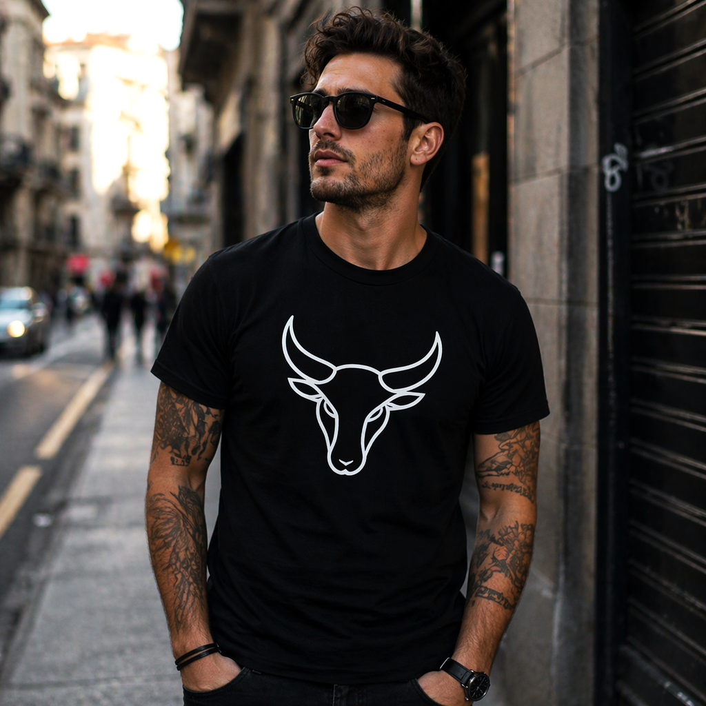 remera tauro tribal negra outfit urbano