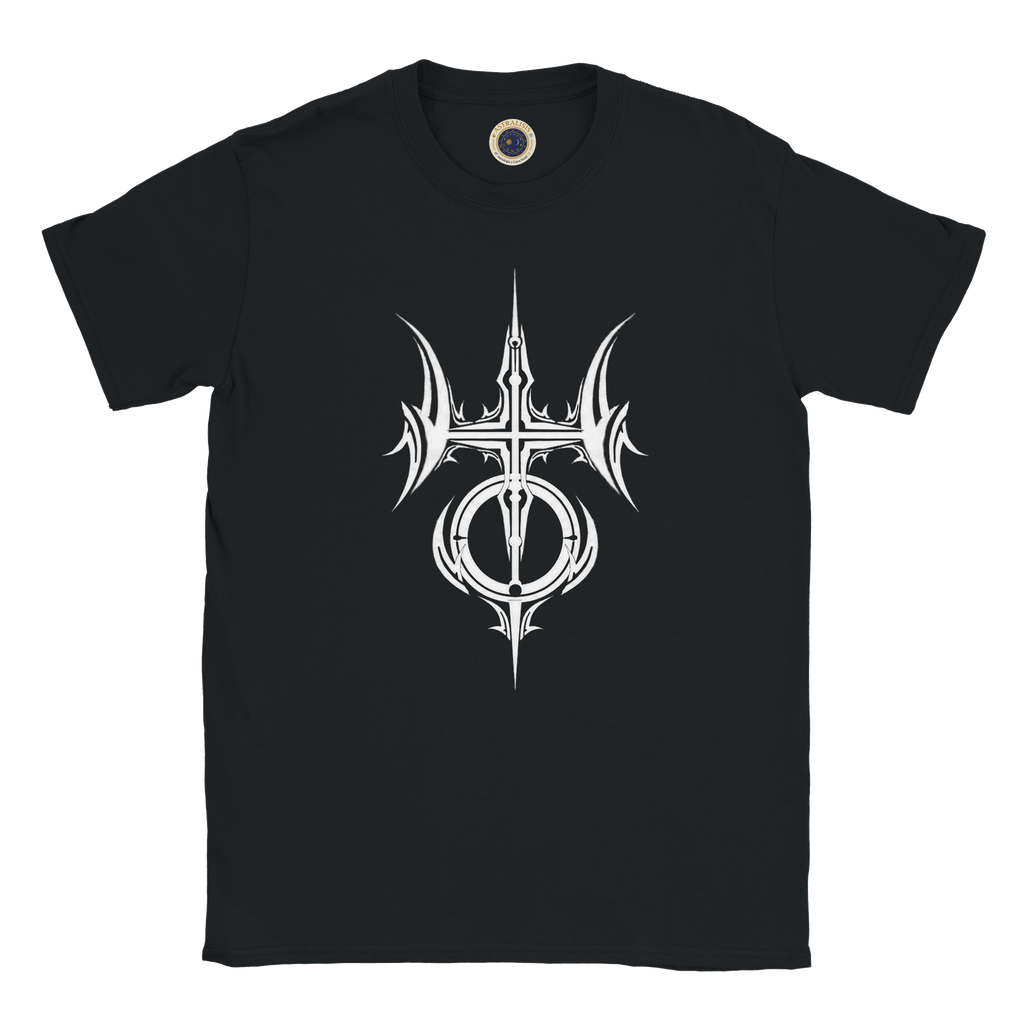 Camiseta negra unisex Acuario con diseño tribal astral exclusivo Astrálisis