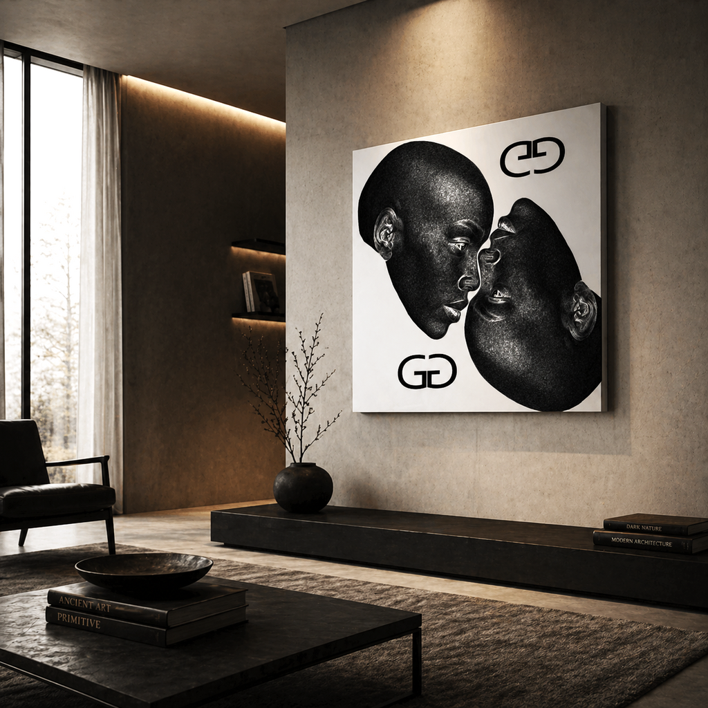 “Arte zodiacal Géminis en poster decorativo contemporáneo”