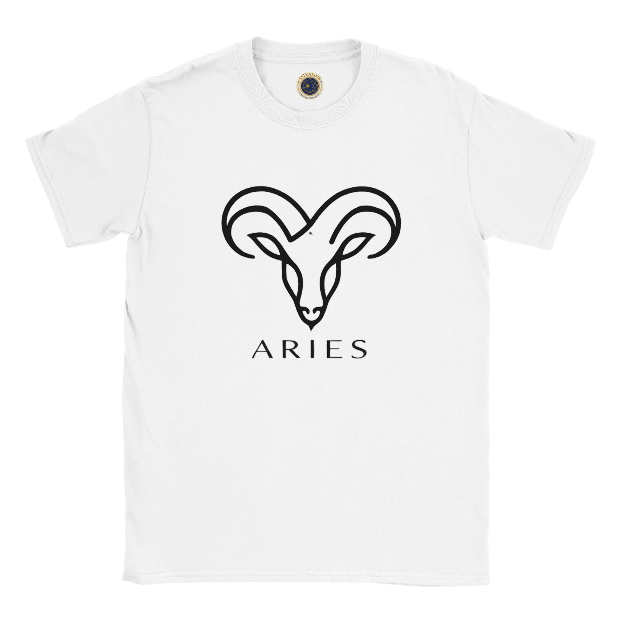 remera blanca aries estilo tribal limpio