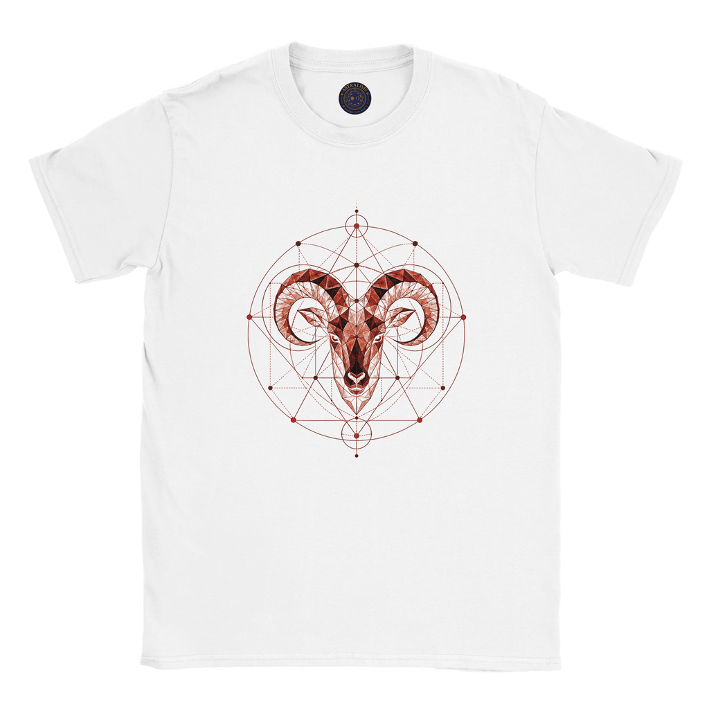 Remera blanca Aries estilo urbano minimalista