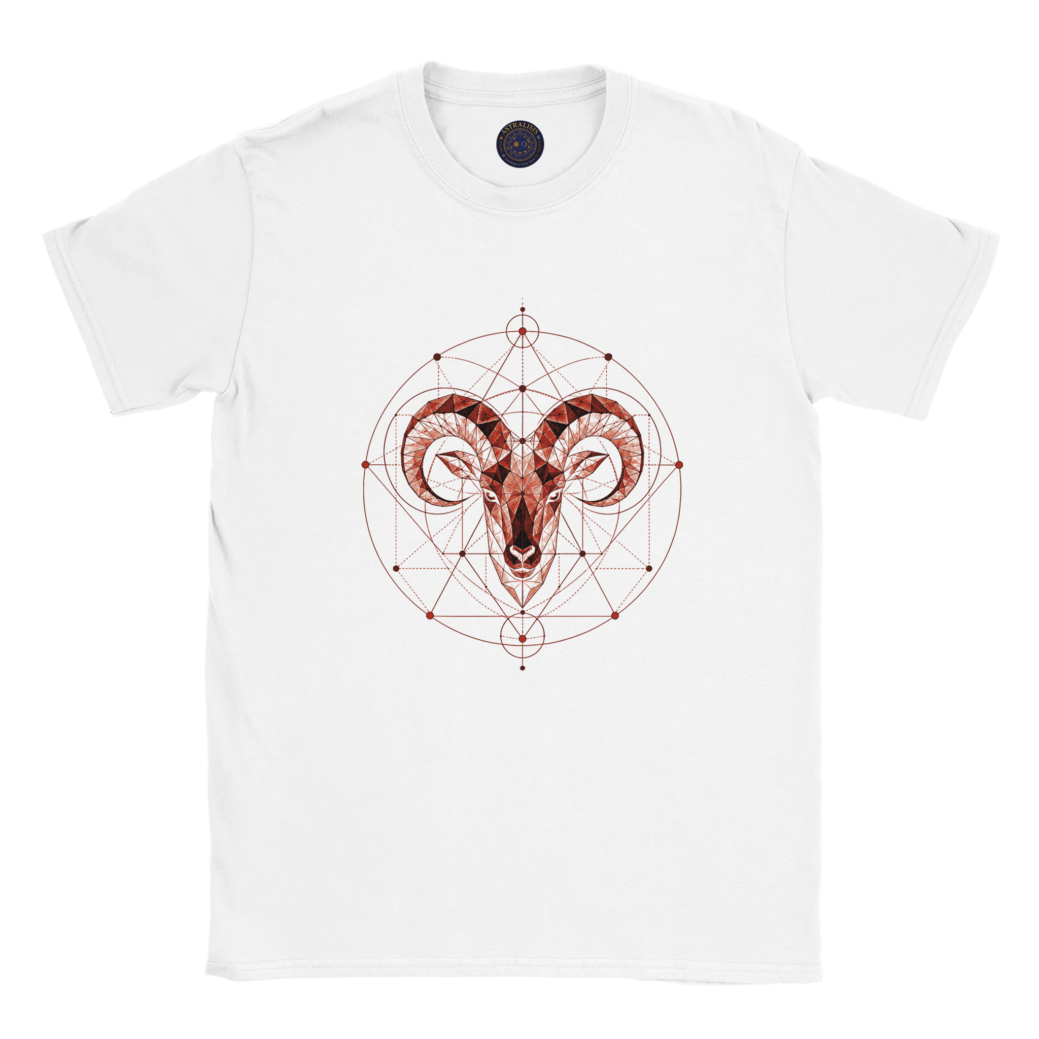 Remera blanca Aries estilo urbano minimalista