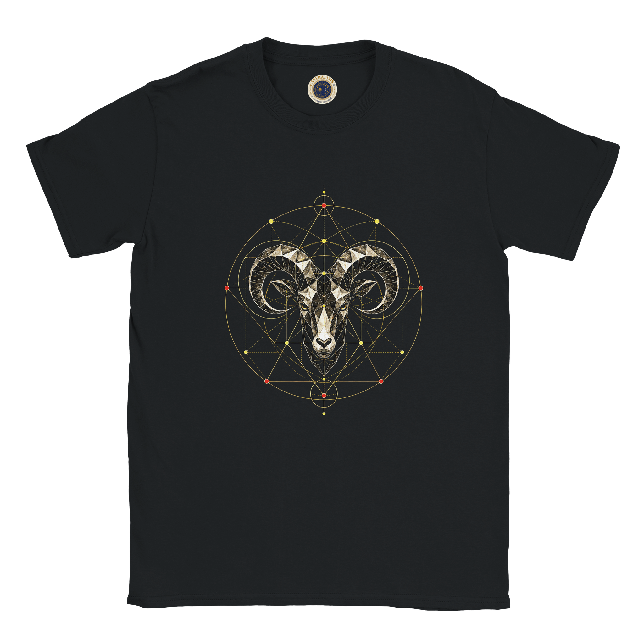 Remera negra Aries estilo urbano minimalista
