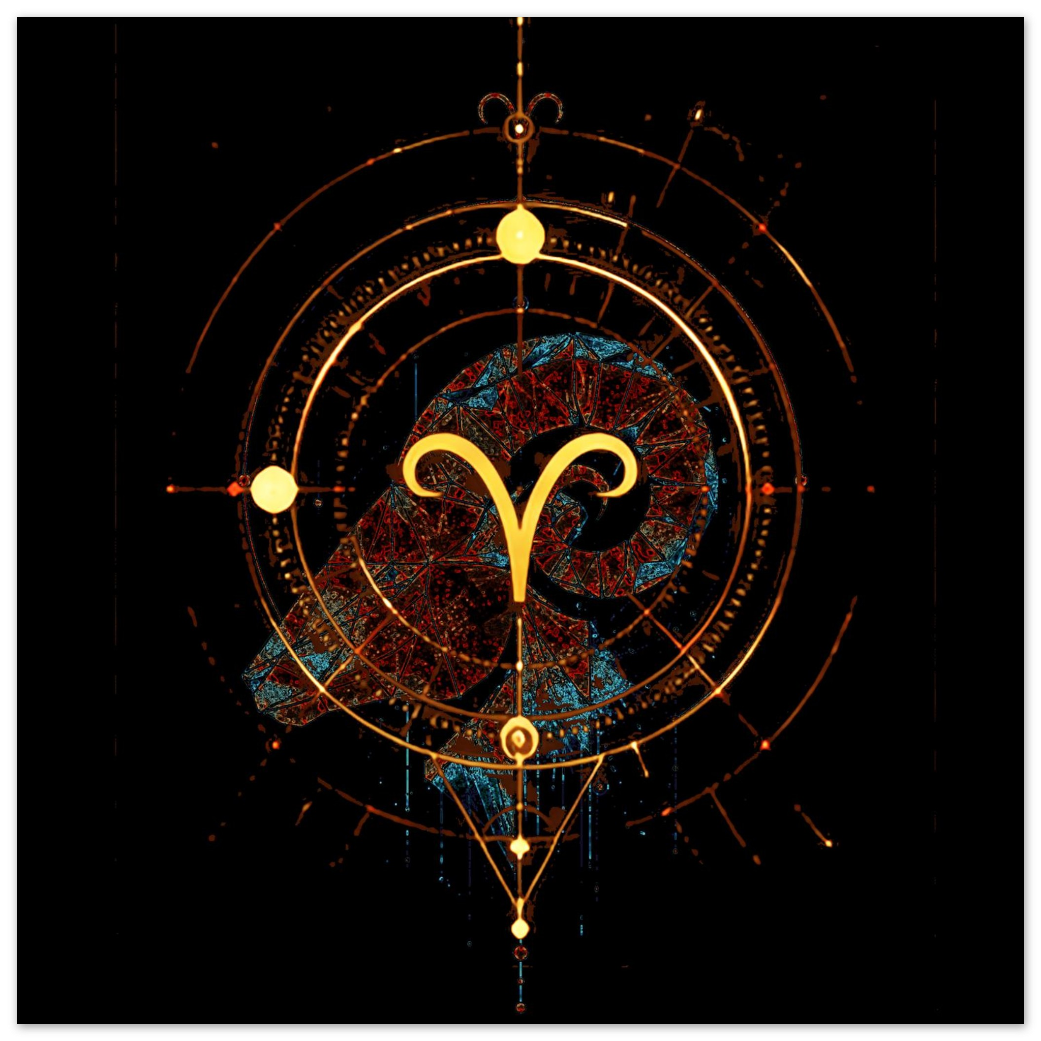 Diseño zodiacal minimalista inspirado en Aries