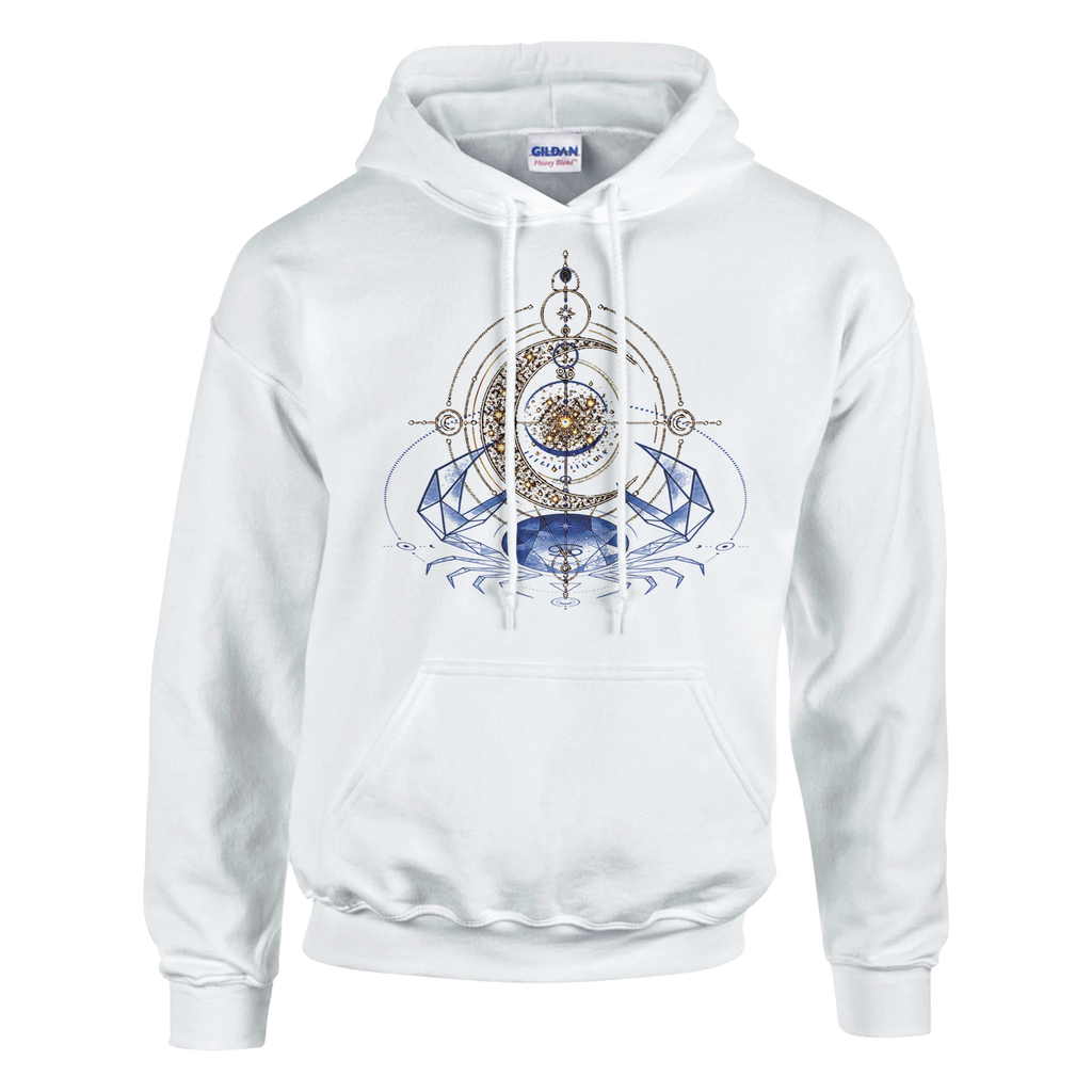 hoodie cancer azul y oro estilo limpio minimalista