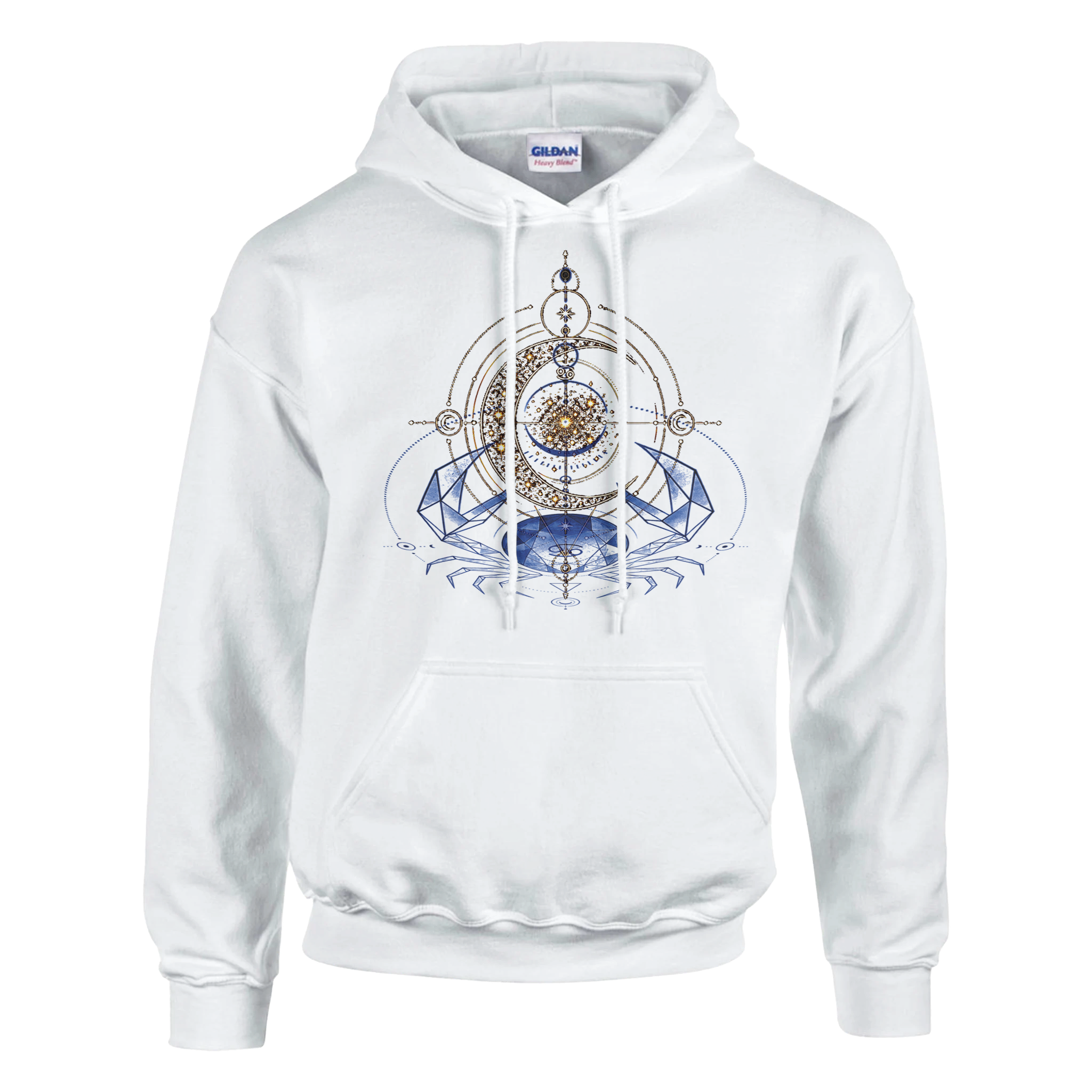 hoodie cancer azul y oro estilo limpio minimalista