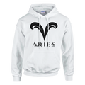 sudadera blanca aries con simbolo zodiacal minimalista