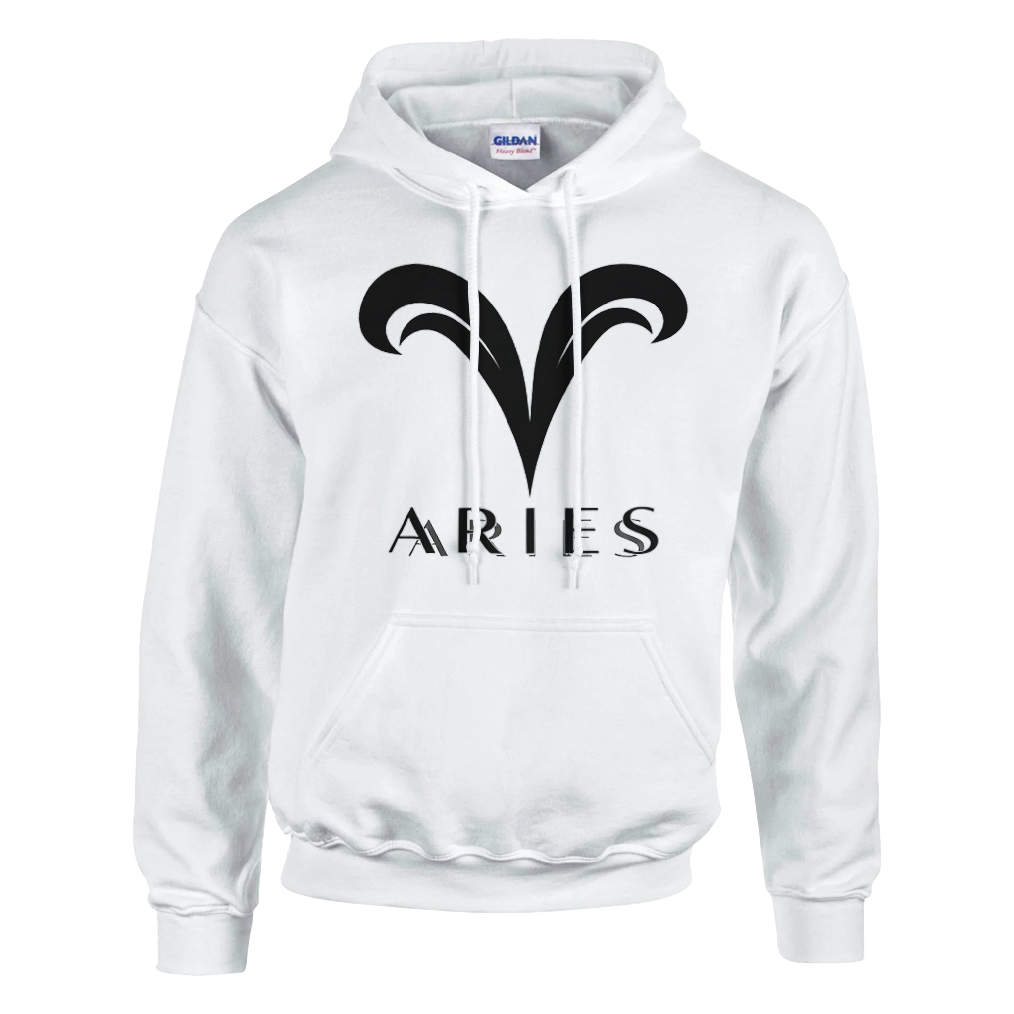 sudadera blanca aries con simbolo zodiacal minimalista