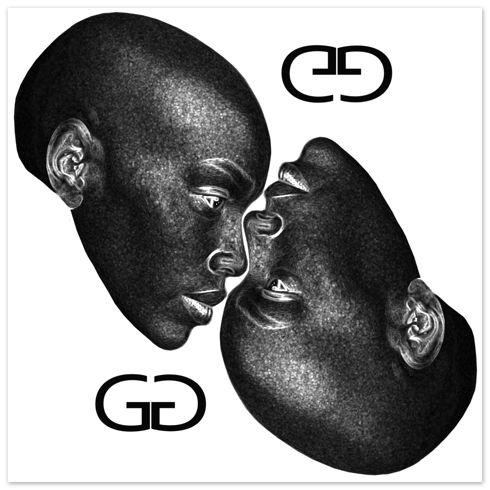 “Arte espejado y dual zodiacal Géminis en poster decorativo contemporáneo”