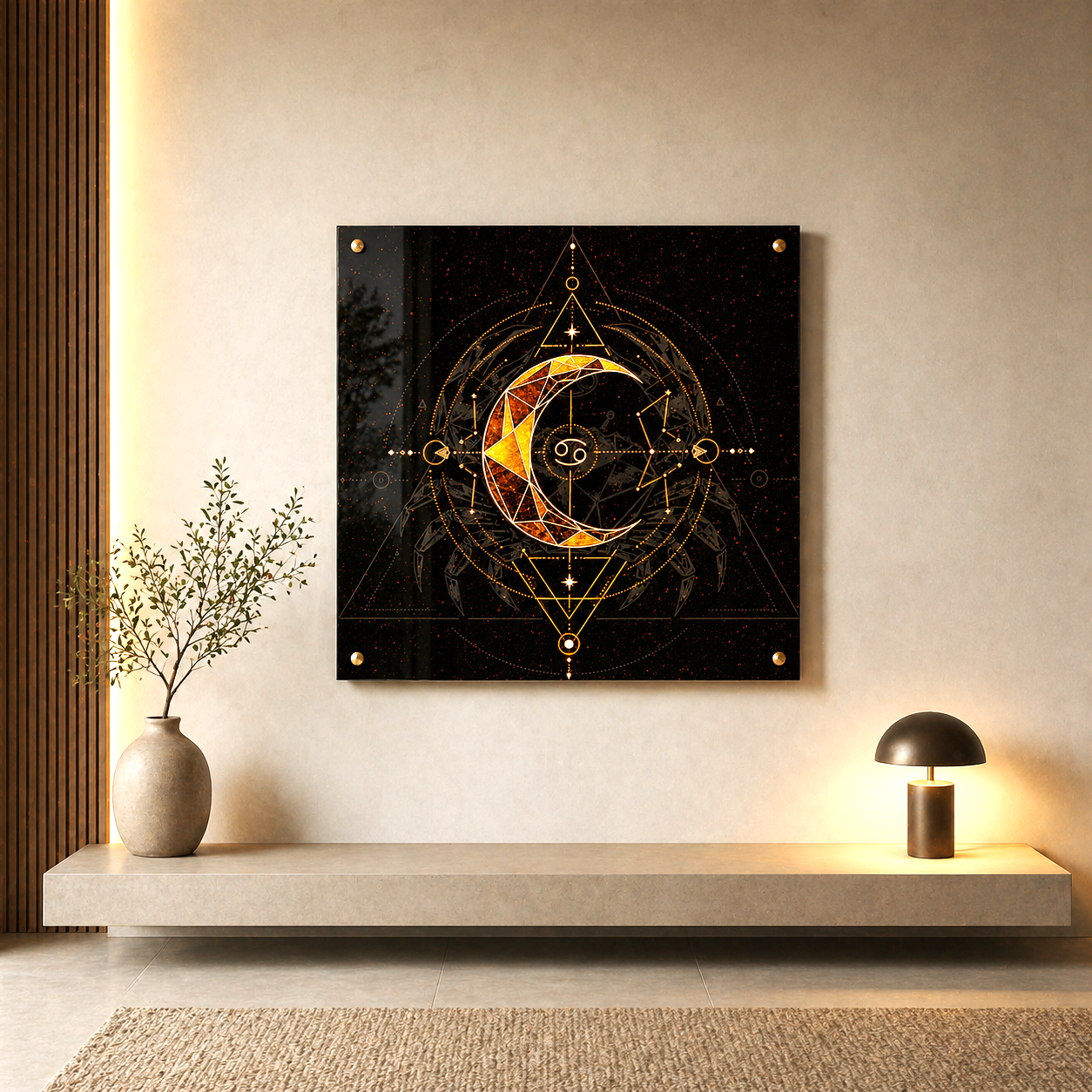acrylic print cancer diseño geometrico efecto profundidad y brillo