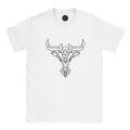 camiseta blanca tauro estilo sofisticado streetwear. Logo astralisis