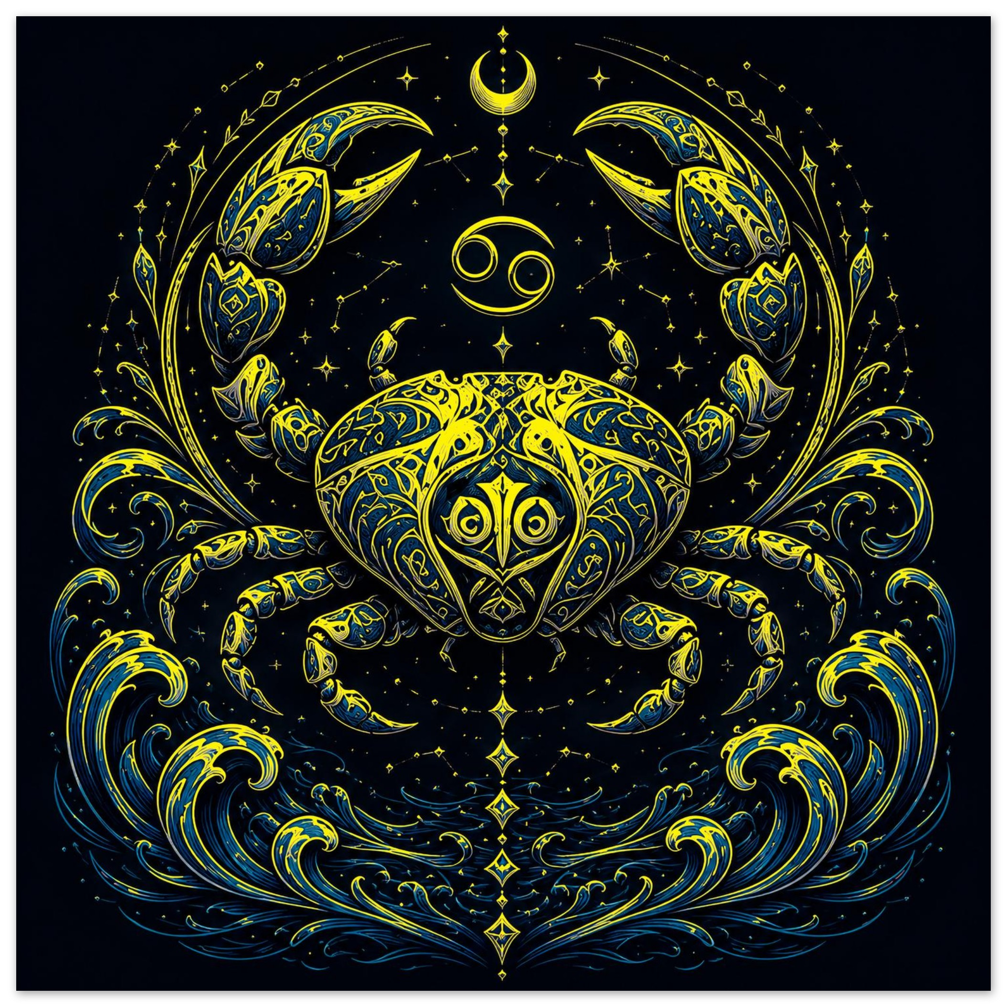 Diseño zodiacal exclusivo Astrálisis para decoración de interiores inspirado en Cáncer