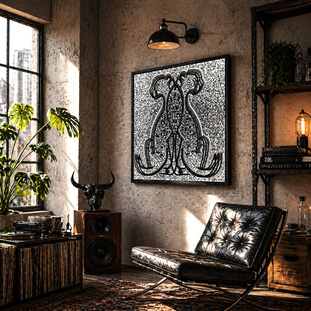 “Arte zodiacal Géminis estilo minimalista contemporáneo”