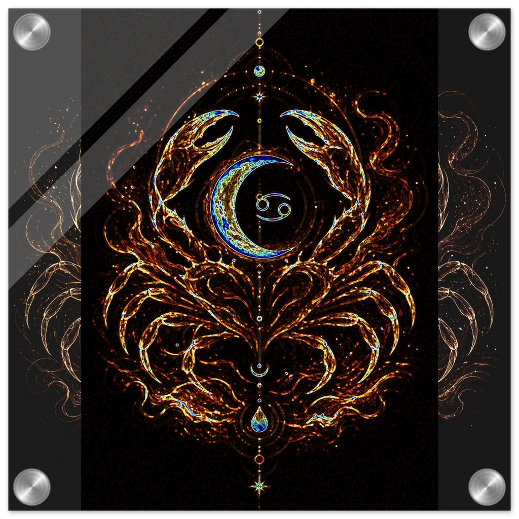 acrylic print zodiacal cancer detalle brillo y reflejo