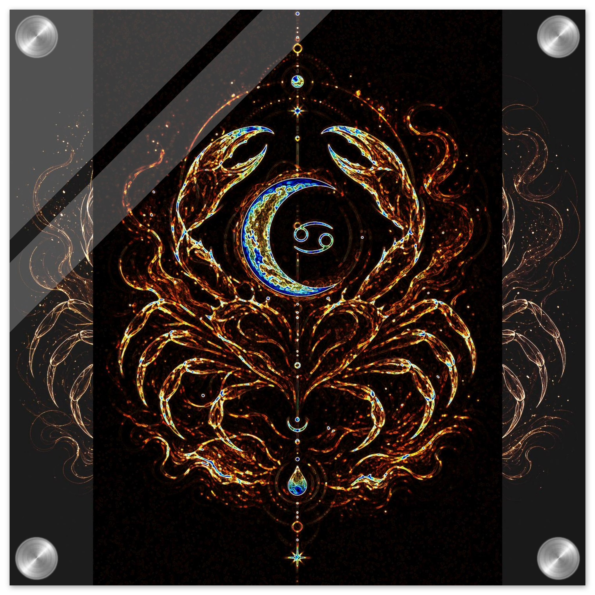 acrylic print zodiacal cancer detalle brillo y reflejo