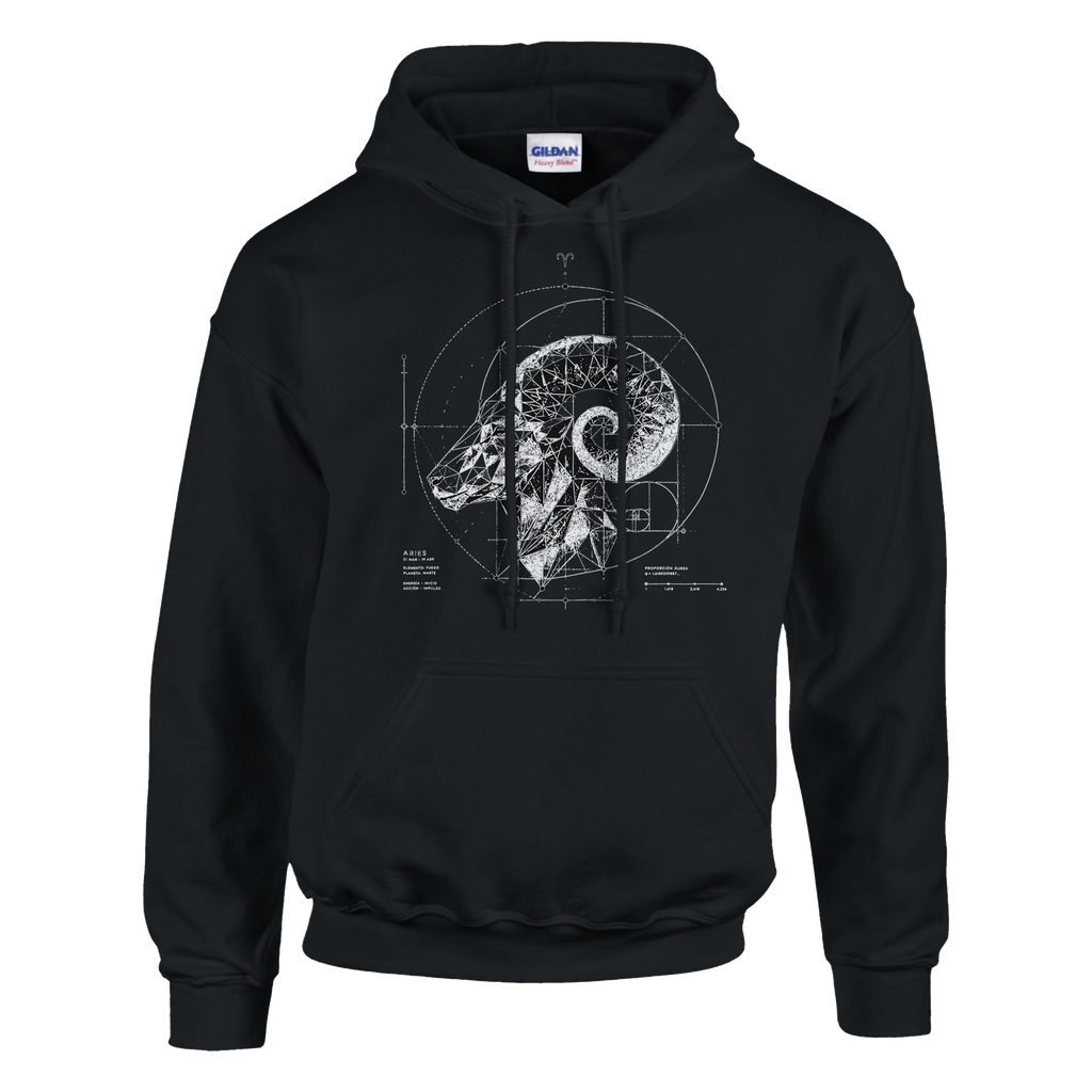 Sudadera negra Aries estilo urbano editorial