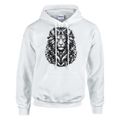 Sudadera blanca Leo unisex con ilustración de león elegante